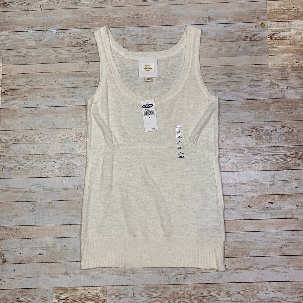 Old Navy Y2K Tank Top Size S Linen Cotton Deadstock Vintage NWT